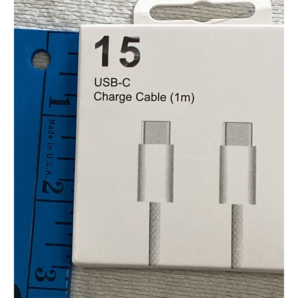 15 USB C Charge Cable 1m White Connector Cord for Phone Tablet Laptop - Picture 4 of 5